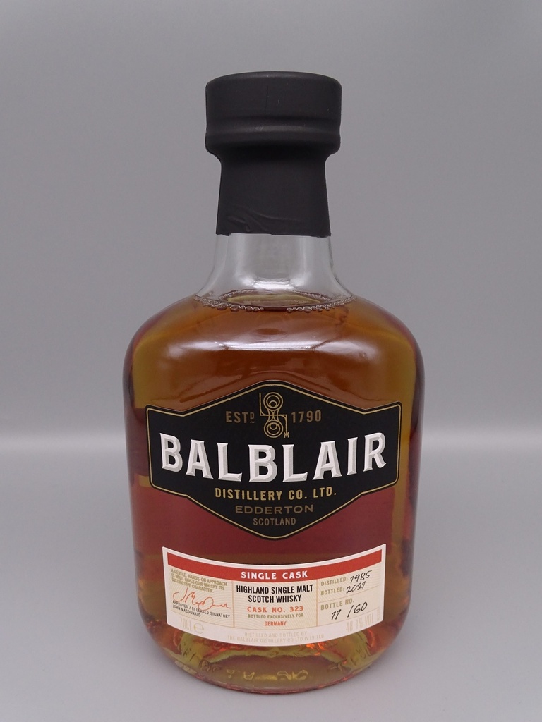 Balblair 1985/2021 Single Cask No. 323 for Germany 60 bottles only 48,1% Cask Strength