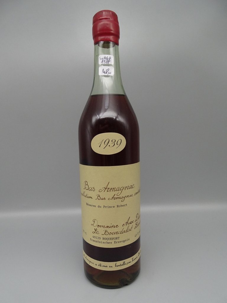 Bas Armagnac 1939/1988 Domaine Aux Ducs Le Bourdalat Réserve du Prince Robert 43%