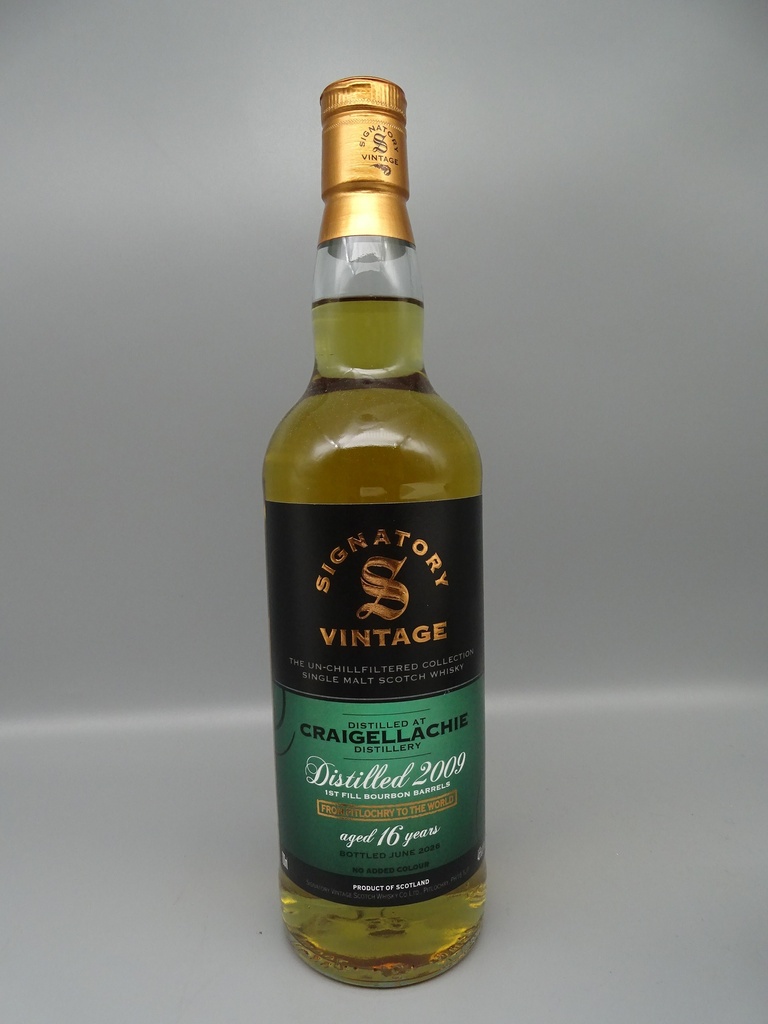 Craigellachie 2009/2026 16yo "UCF" 1st Fill Bourbon Barrels 46%